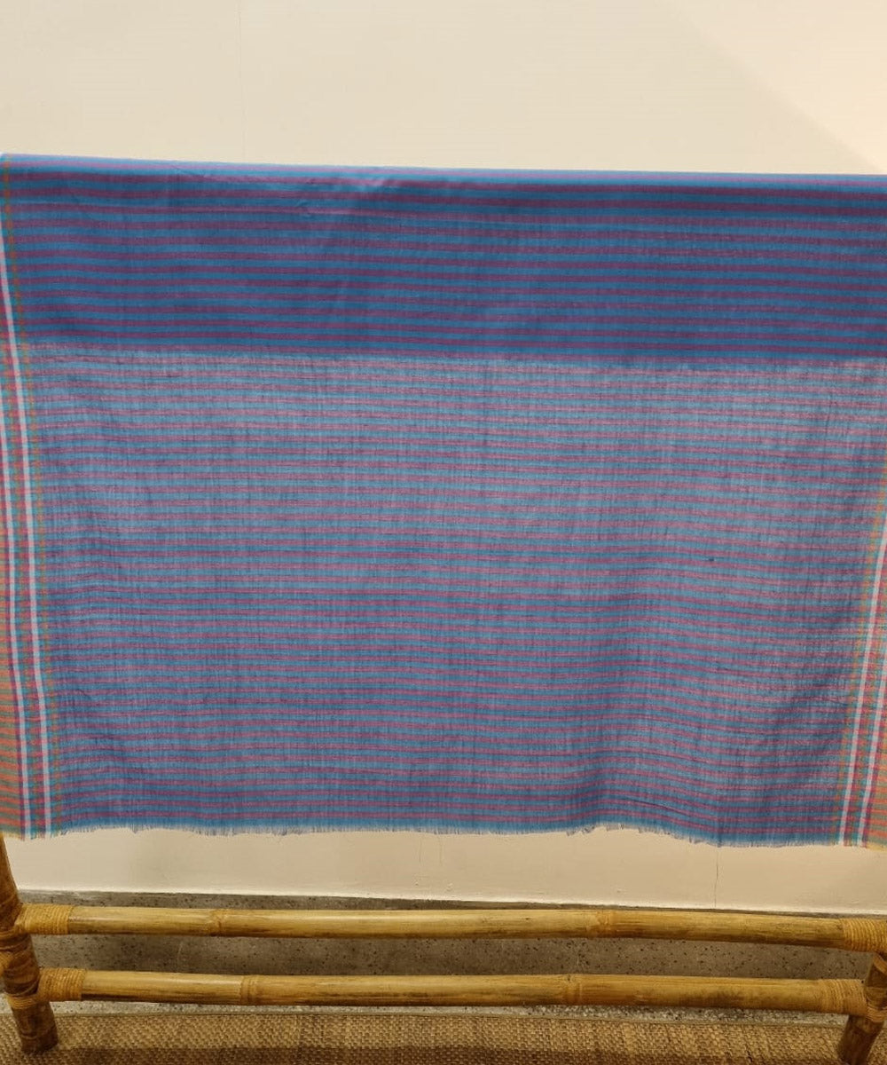 Fossil grey blue cotton handwoven assam saree