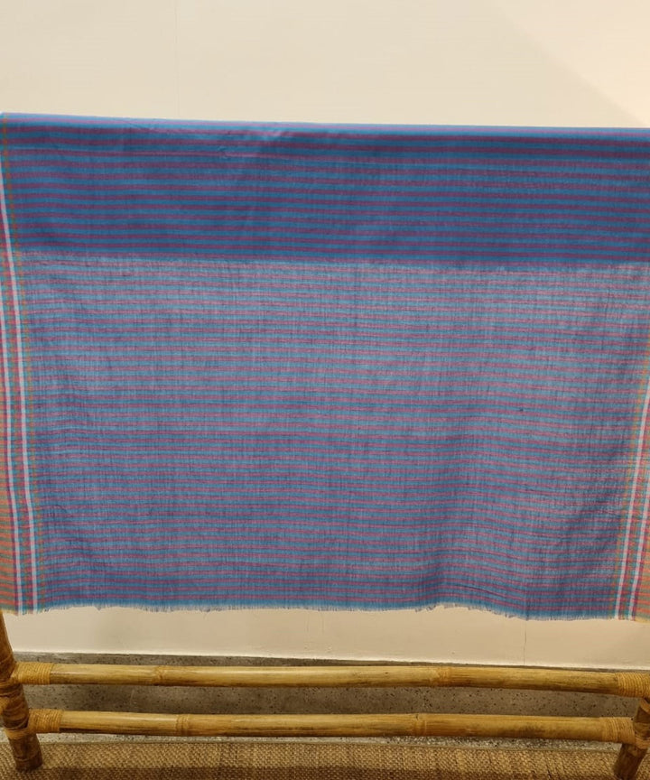 Fossil grey blue cotton handwoven assam saree
