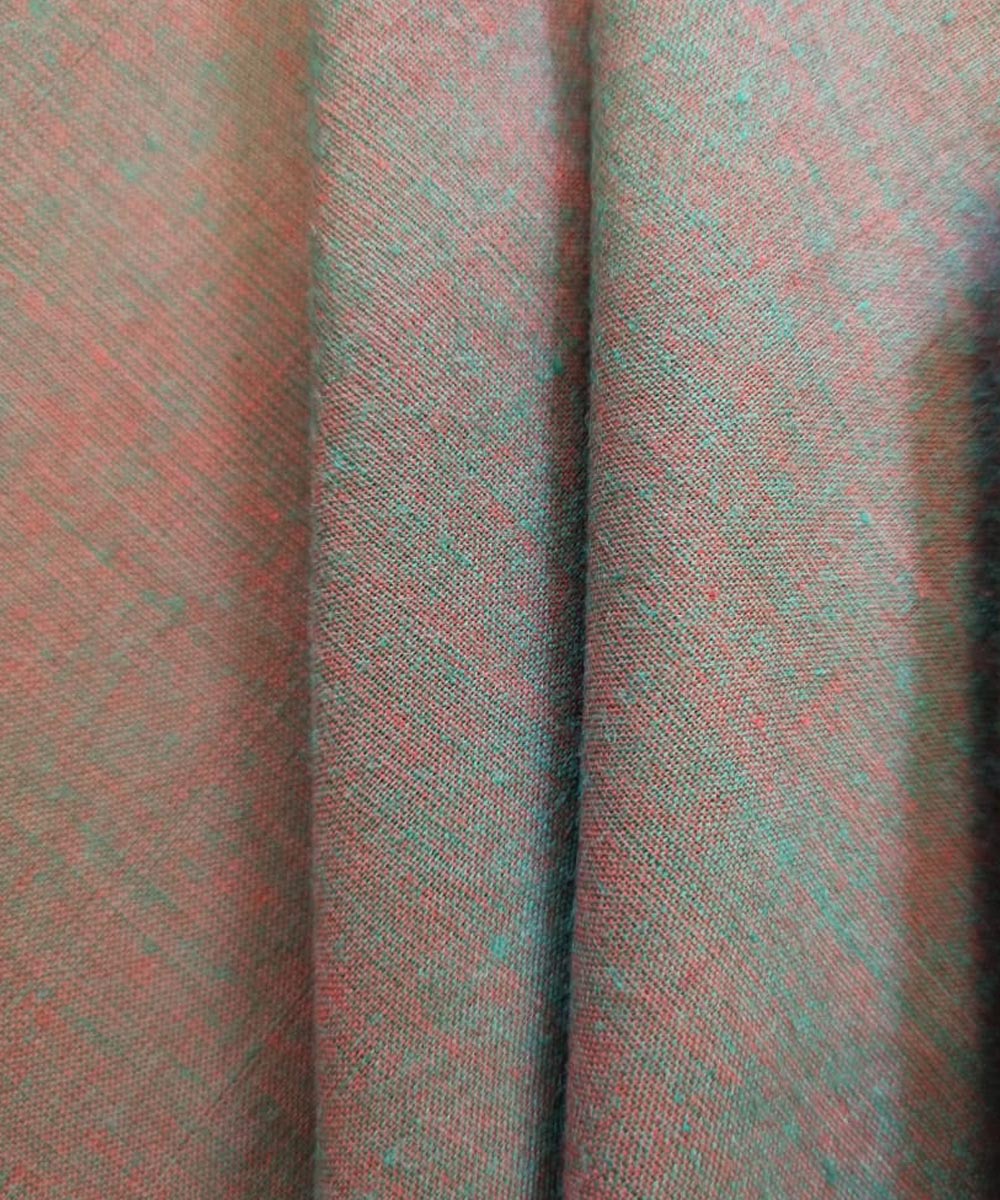 Red green handwoven cotton assam fabric