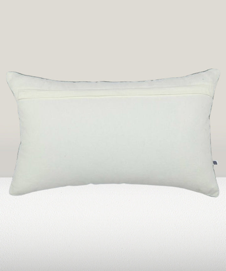 Green handembroidered  cotton cushion cover