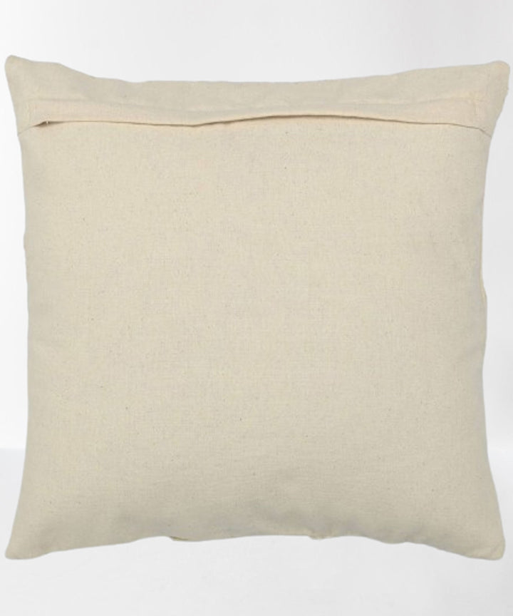 Cream leaf handembroidered cotton cushion cove