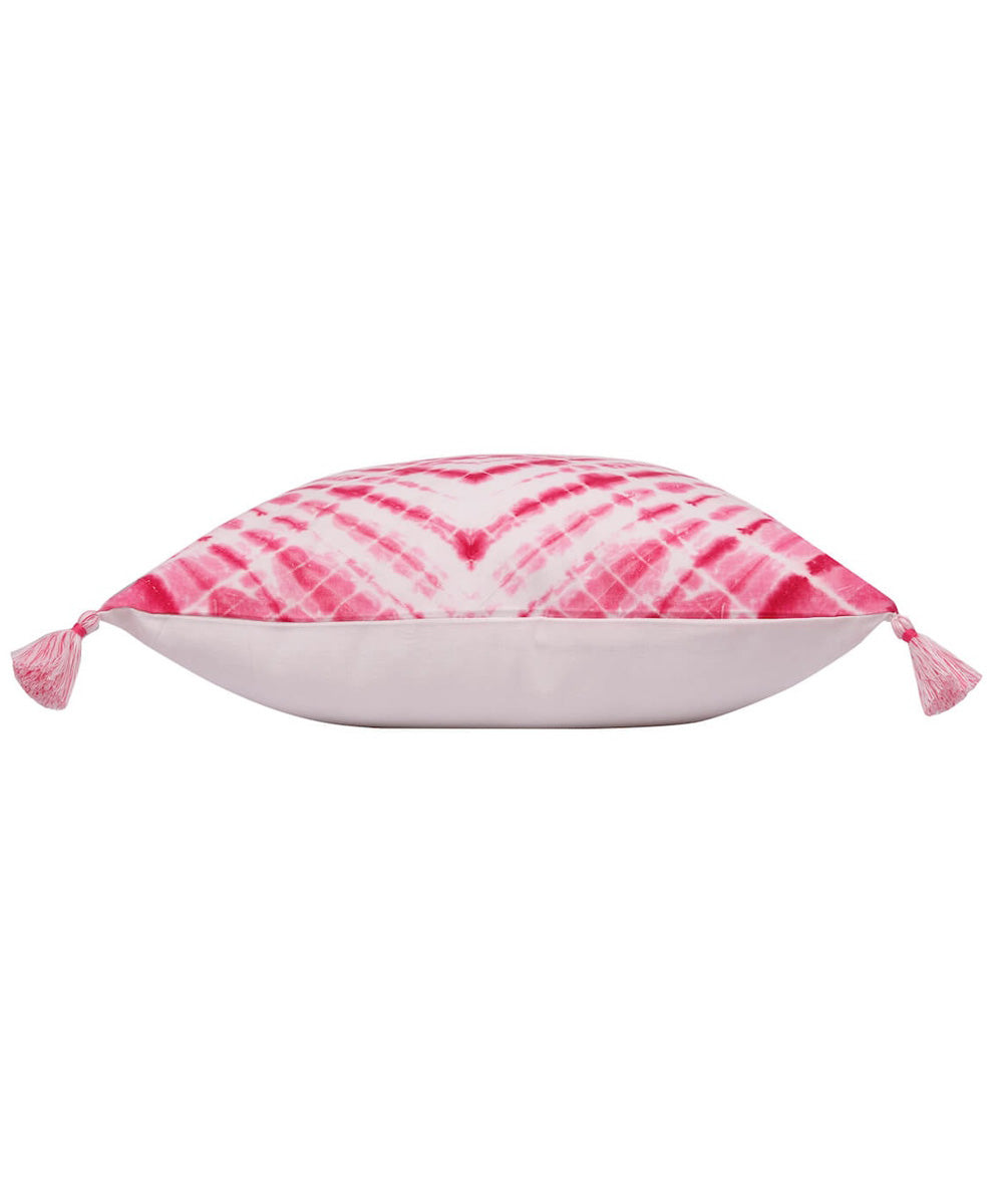 White pink handpainted tie dye cotton cushion cover