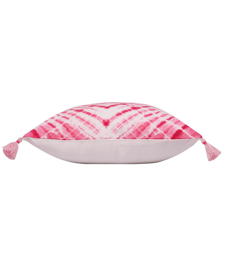 White pink handpainted tie dye cotton cushion cover