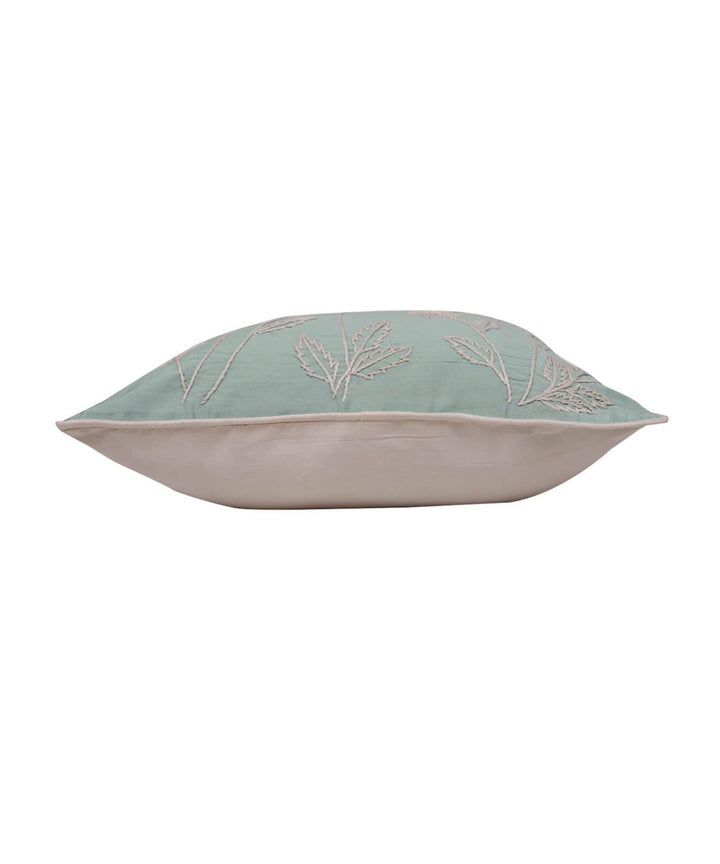 Sea blue hand embroidery cotton silk cushion cover