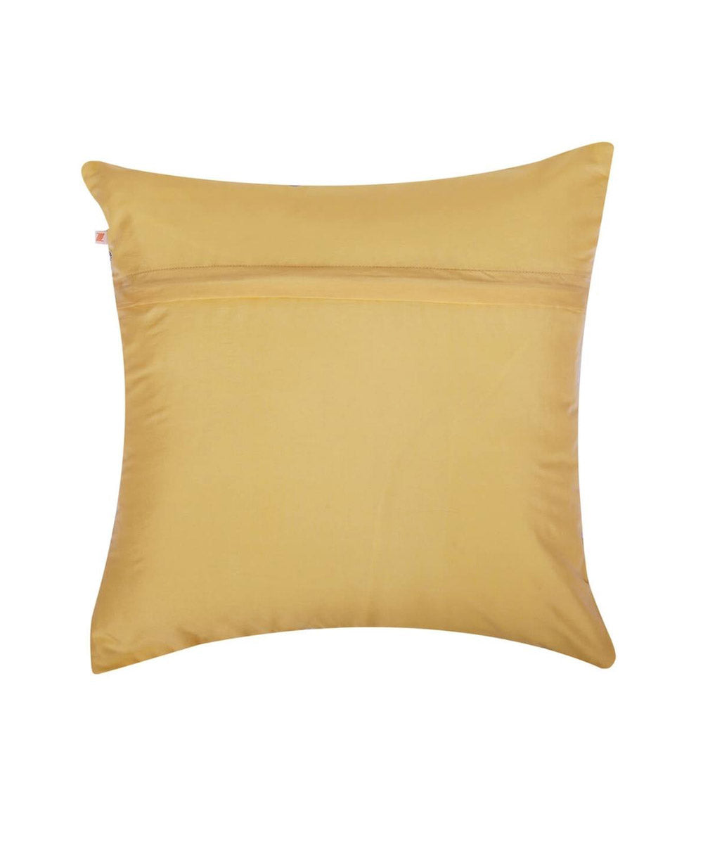 Cream handembroidered cotton silk cushion cover