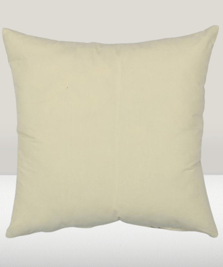 Cream tree hand embroidered cotton cushion cover
