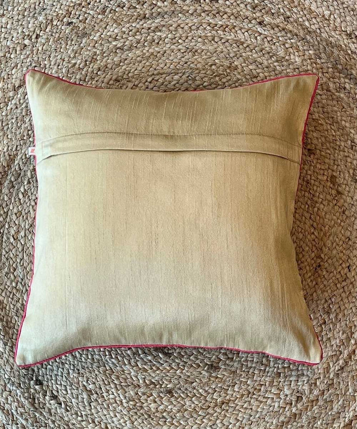Multicolor handwoven khadi silk cushion cover