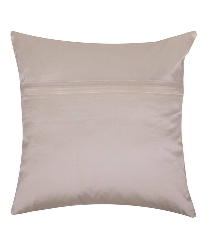 Cream hand embroidery dupion silk cushion cover
