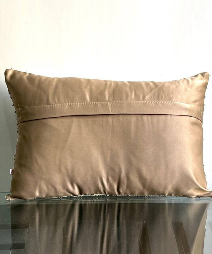 Cream cord handembroidered dupion silk cushion cover