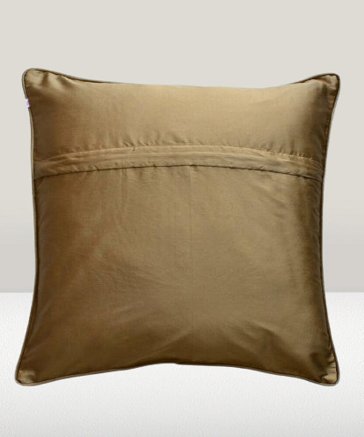 Cream hand embroidered tafeta cushion cover