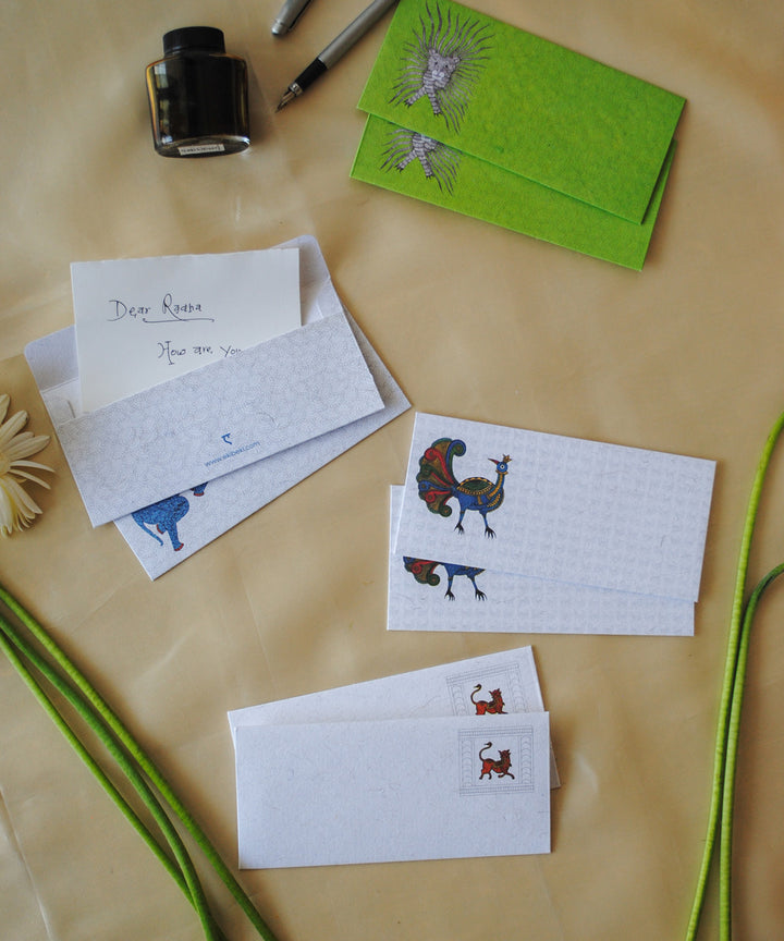 Handcrafted gond art envelope set of 8