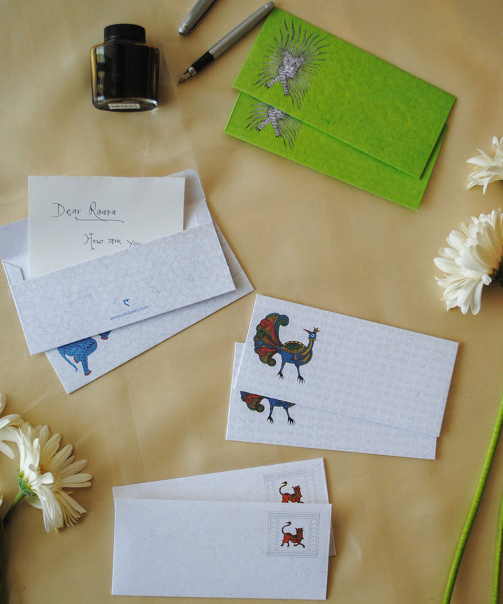 Handcrafted gond art envelope set of 8