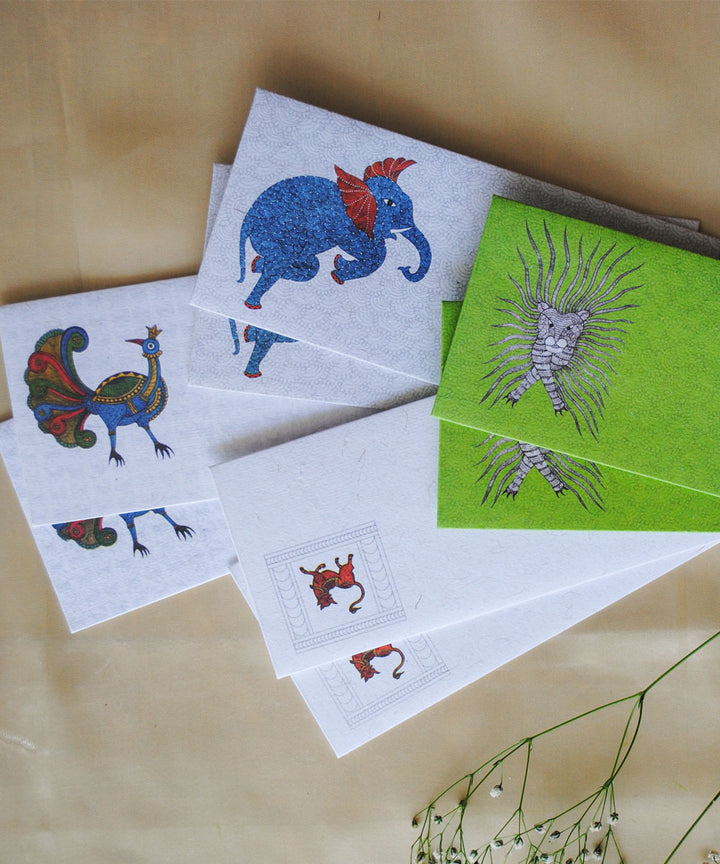 Handcrafted gond art envelope set of 8