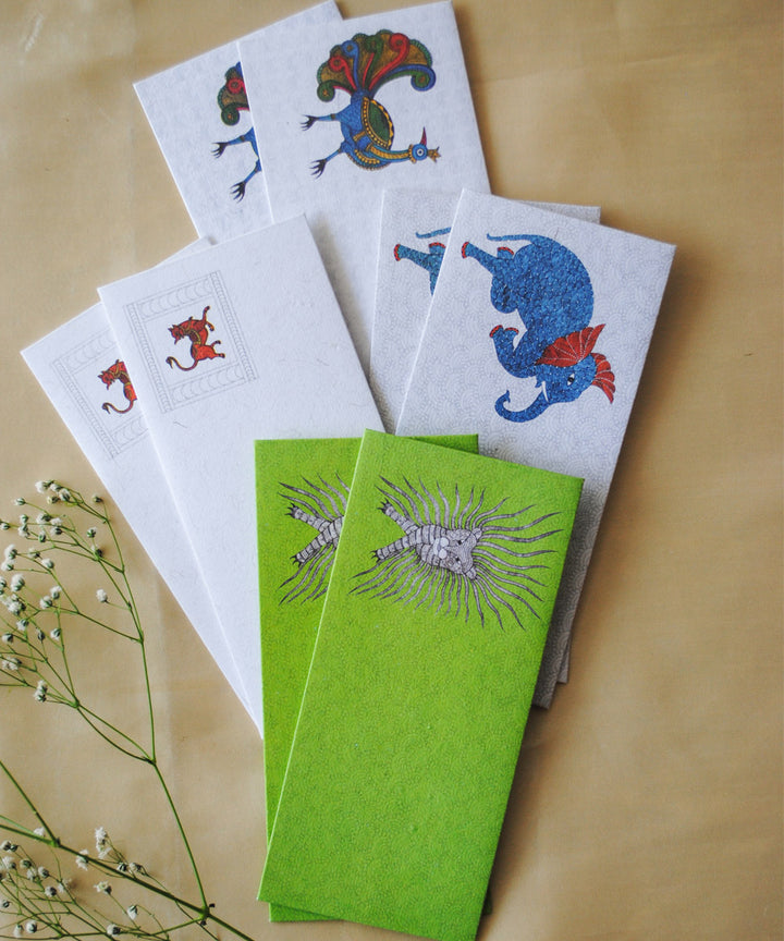 Handcrafted gond art envelope set of 8