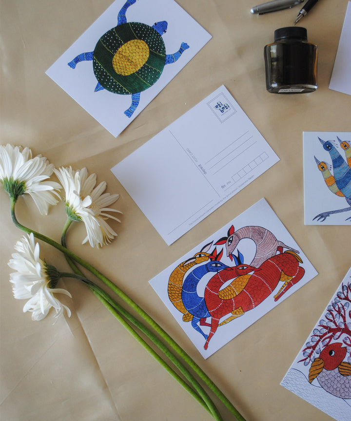Handcrafted gond art envelope set of 5