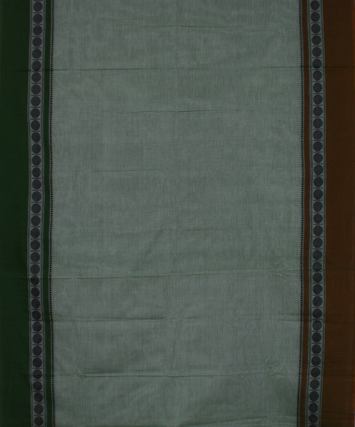 Cyan green cotton handwoven chettinadu saree