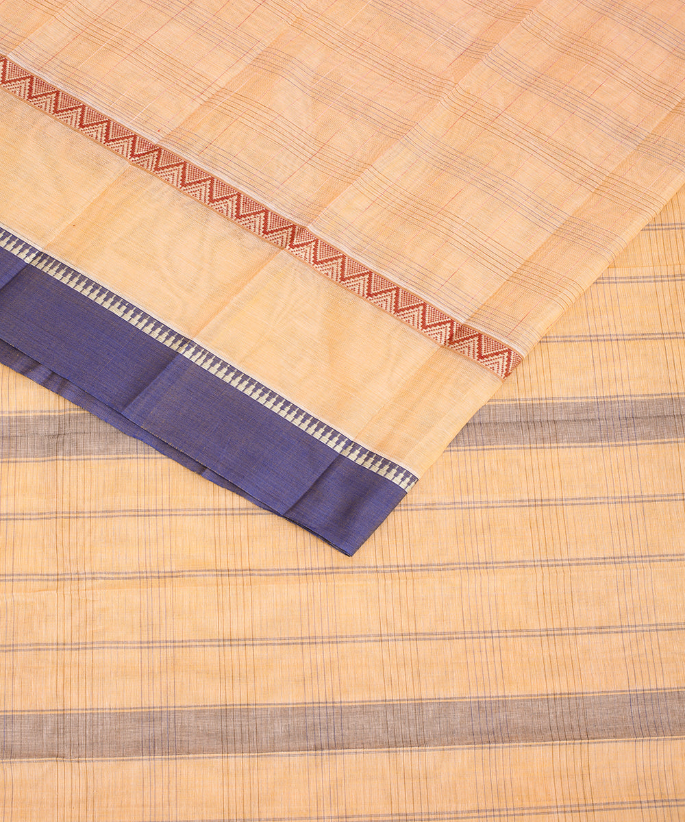 Yellow handwoven narayanapet cotton saree