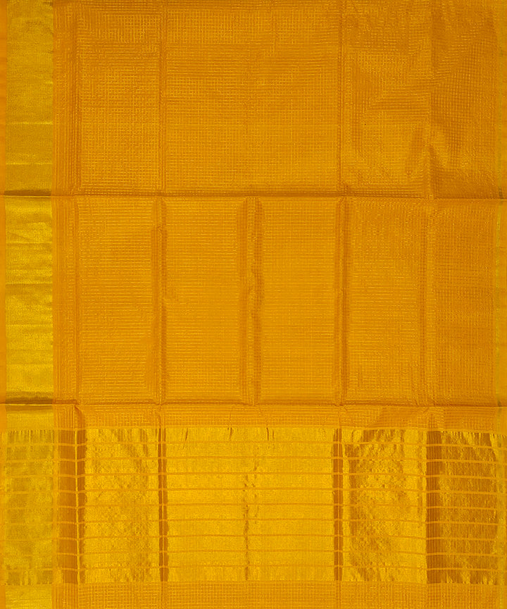 Mustard cotton venkatagiri handwoven saree