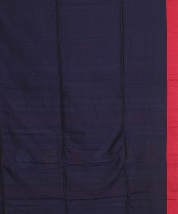 Blue pink mercerised cotton handloom bengal saree
