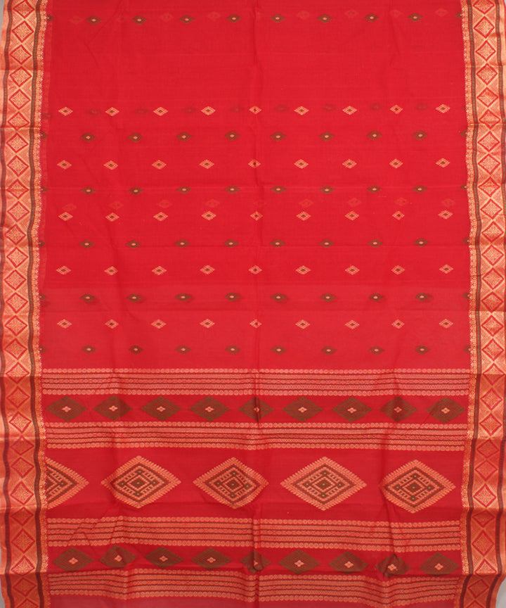 Red cotton bengal handloom tangail saree