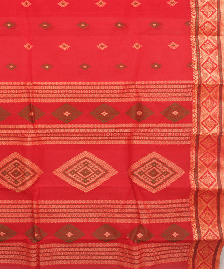 Red cotton bengal handloom tangail saree