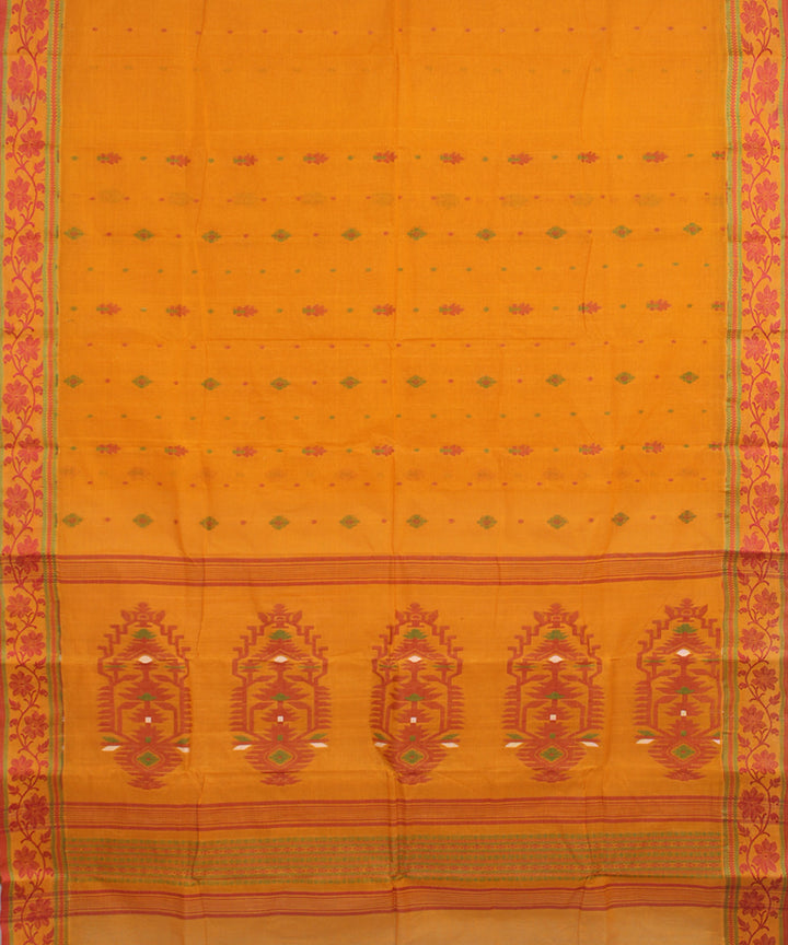 Mustard cotton handloom bengal tangail saree