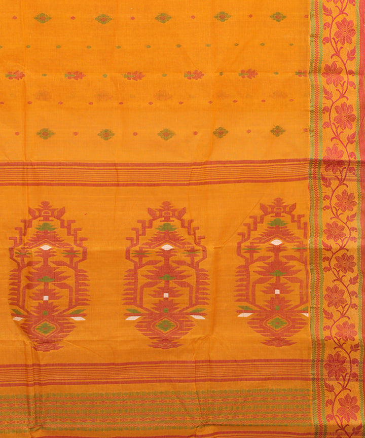 Mustard cotton handloom bengal tangail saree