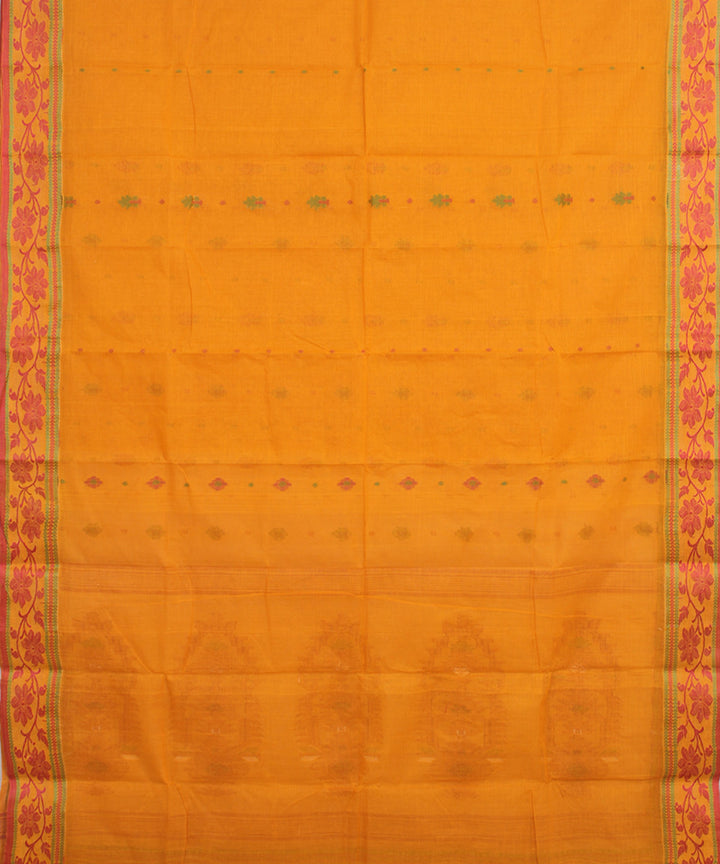 Mustard cotton handloom bengal tangail saree