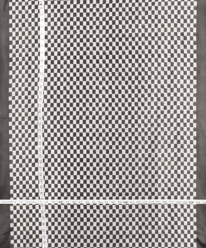 Grey white handwoven silk sambalpuri fabric