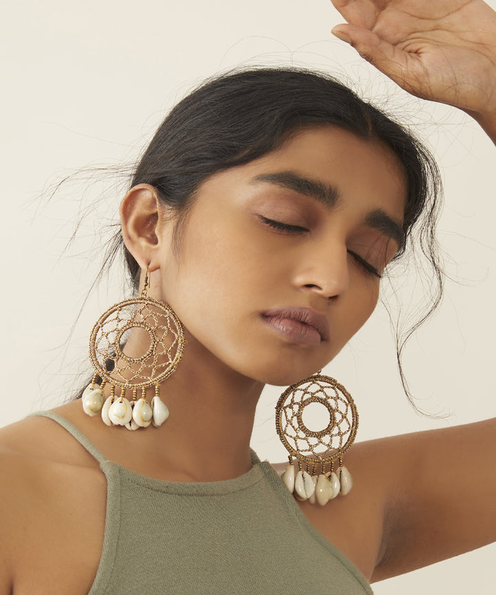 Crochet shell handcrafted earring