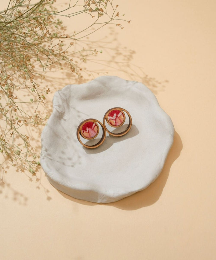 Multicolor handmade repurposed fabric wood studs