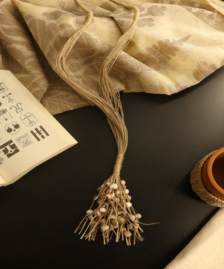 Long jute and seashell handcrafted necklace