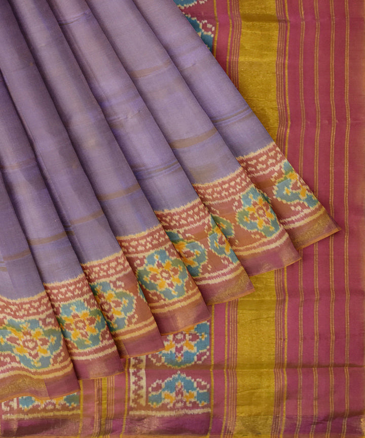 Violet red silk handloom patola saree