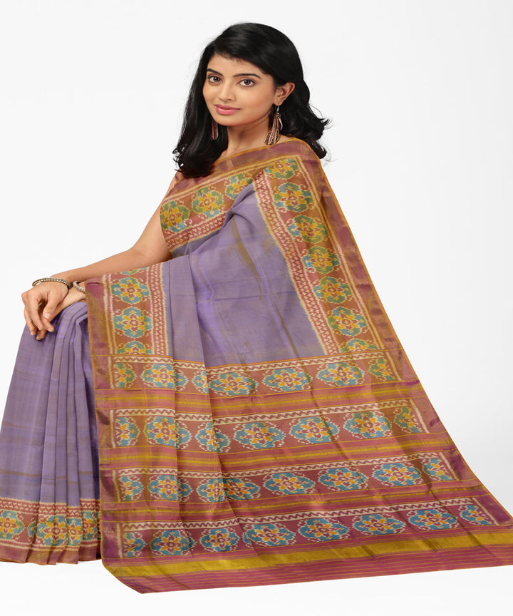 Violet red silk handloom patola saree