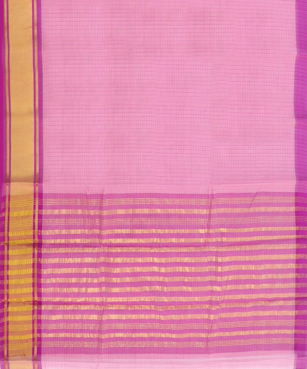 Pink purple handwoven madhavaram cotton saree