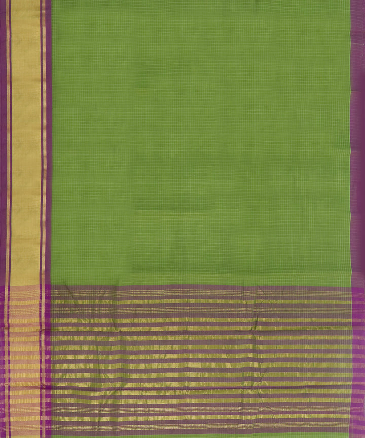 Green purple handwoven madhavaram cotton saree