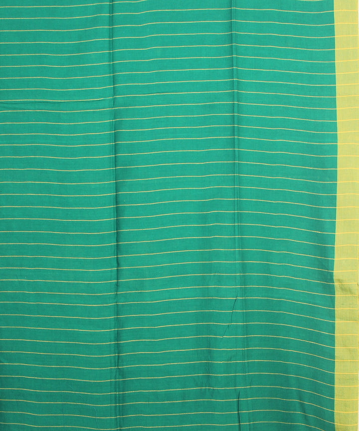 Green yellow jamdani handloom cotton saree