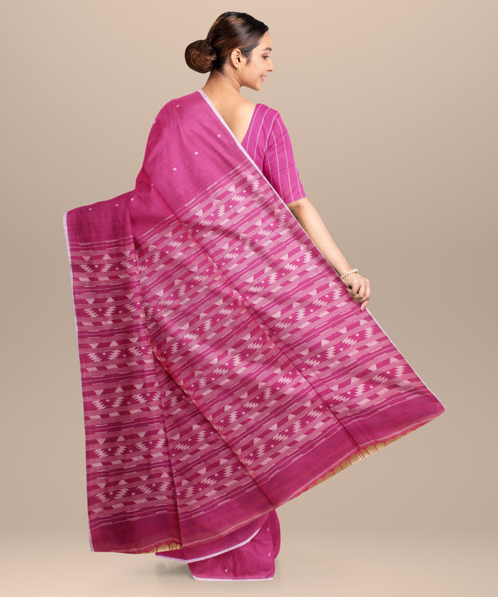 Magenta grey handloom jamdani cotton saree