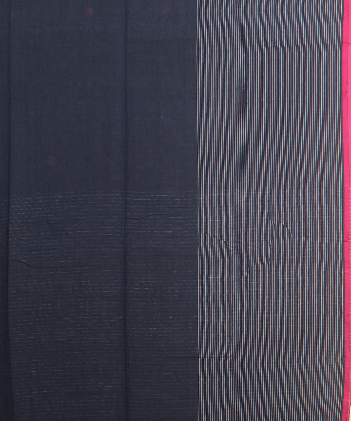 Dark green pink handloom jamdani cotton saree