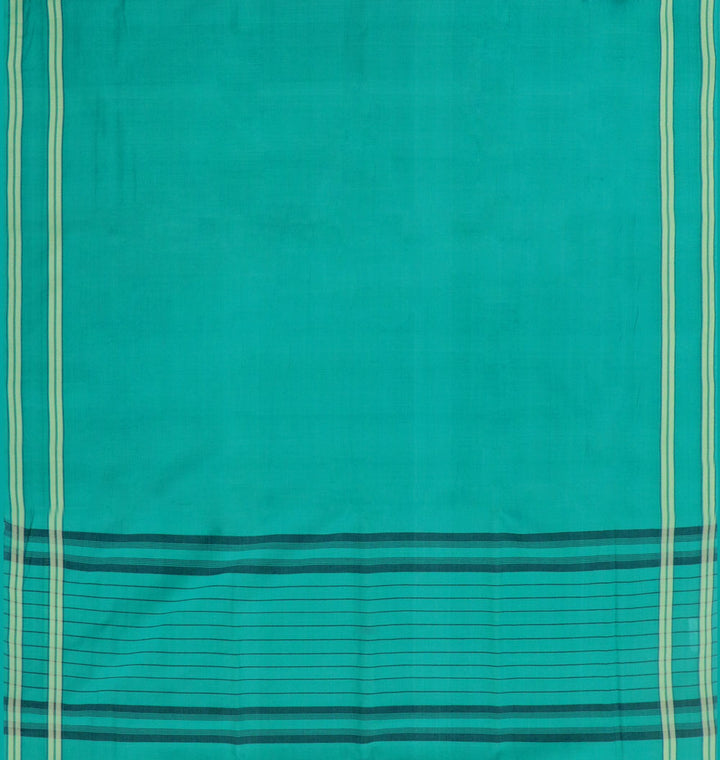 Sky blue cotton handwoven bandar saree