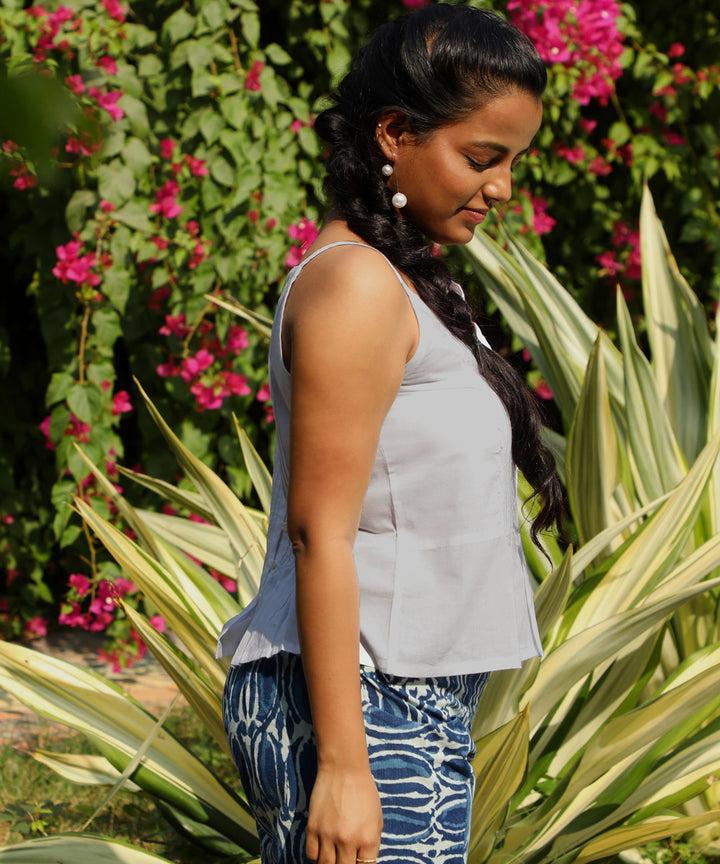 Rangsutra ishanvi chikankari embroidered strappy top with pintucks