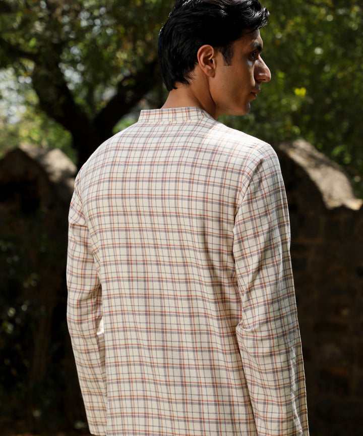 Rangsutra Arka cotton checked short kurta