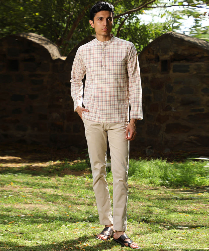 Rangsutra Arka cotton checked short kurta