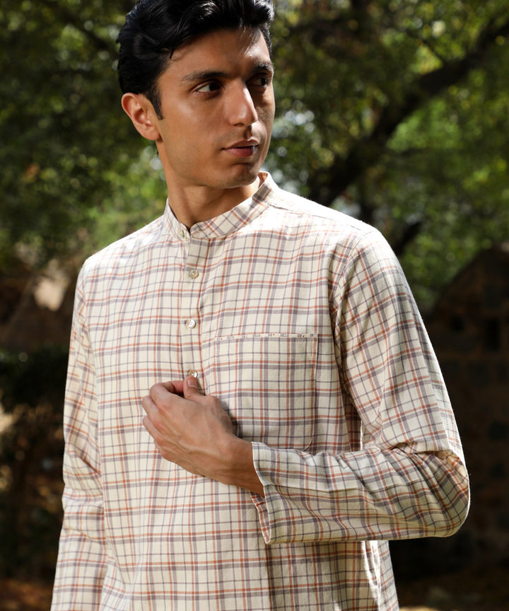 Rangsutra Arka cotton checked short kurta