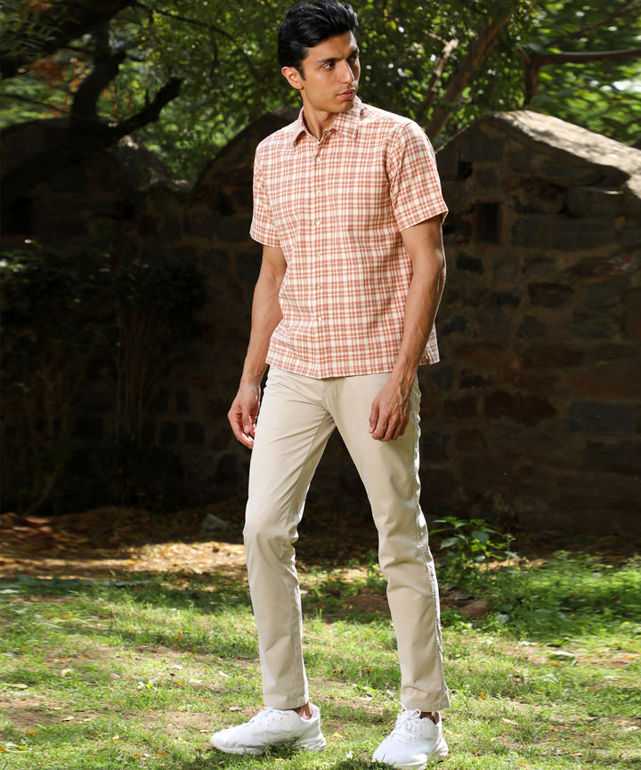 Rangsutra Arka cotton checked half sleeve shirt
