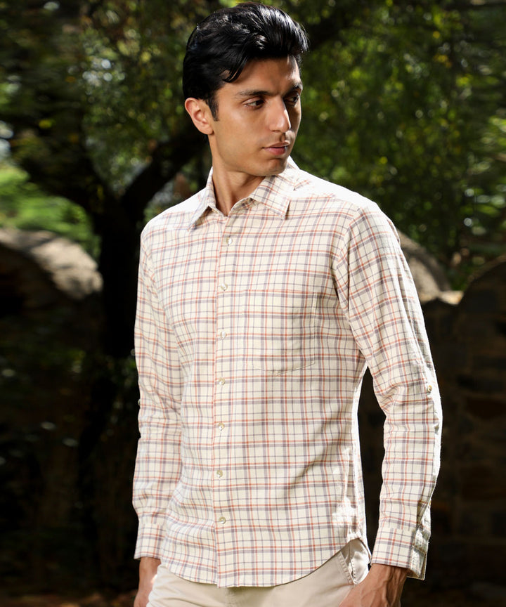 Rangsutra Arka cotton checked full sleeve shirt