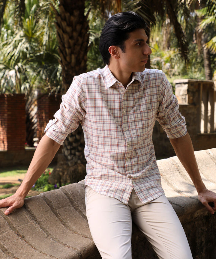 Rangsutra Arka cotton checked full sleeve shirt