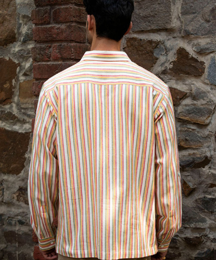 Multicolor handloom striped cotton shirt
