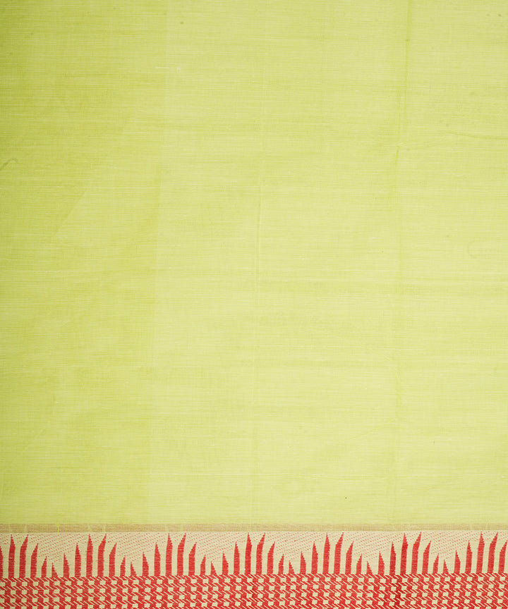 Light green red border cotton venkatagiri handloom saree