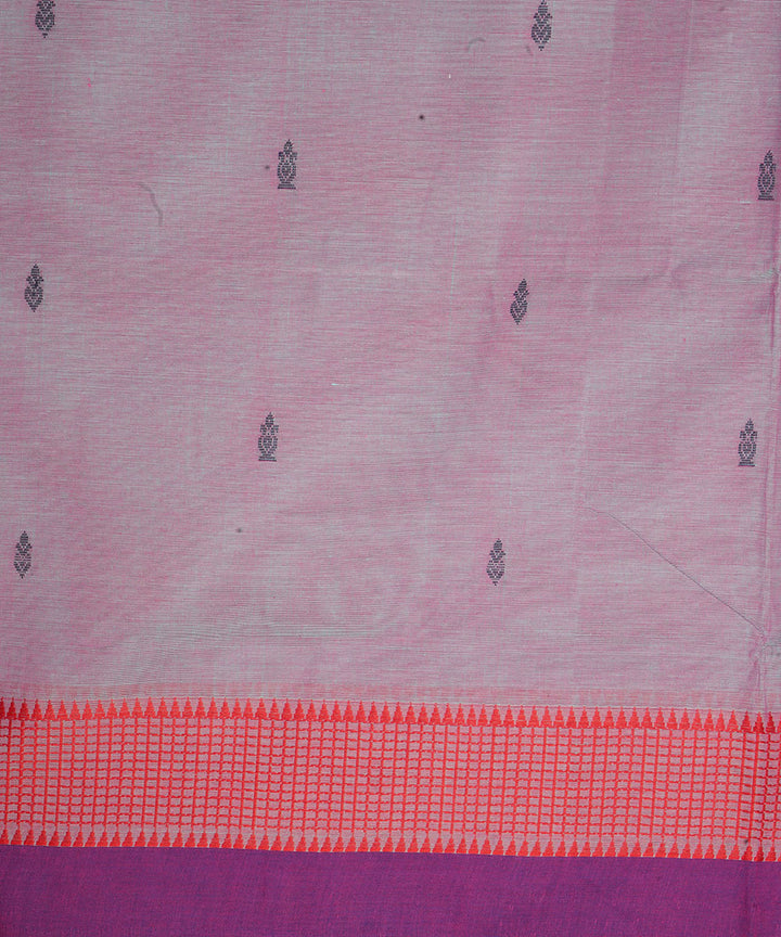 Grey multi color border cotton venkatagiri handloom saree
